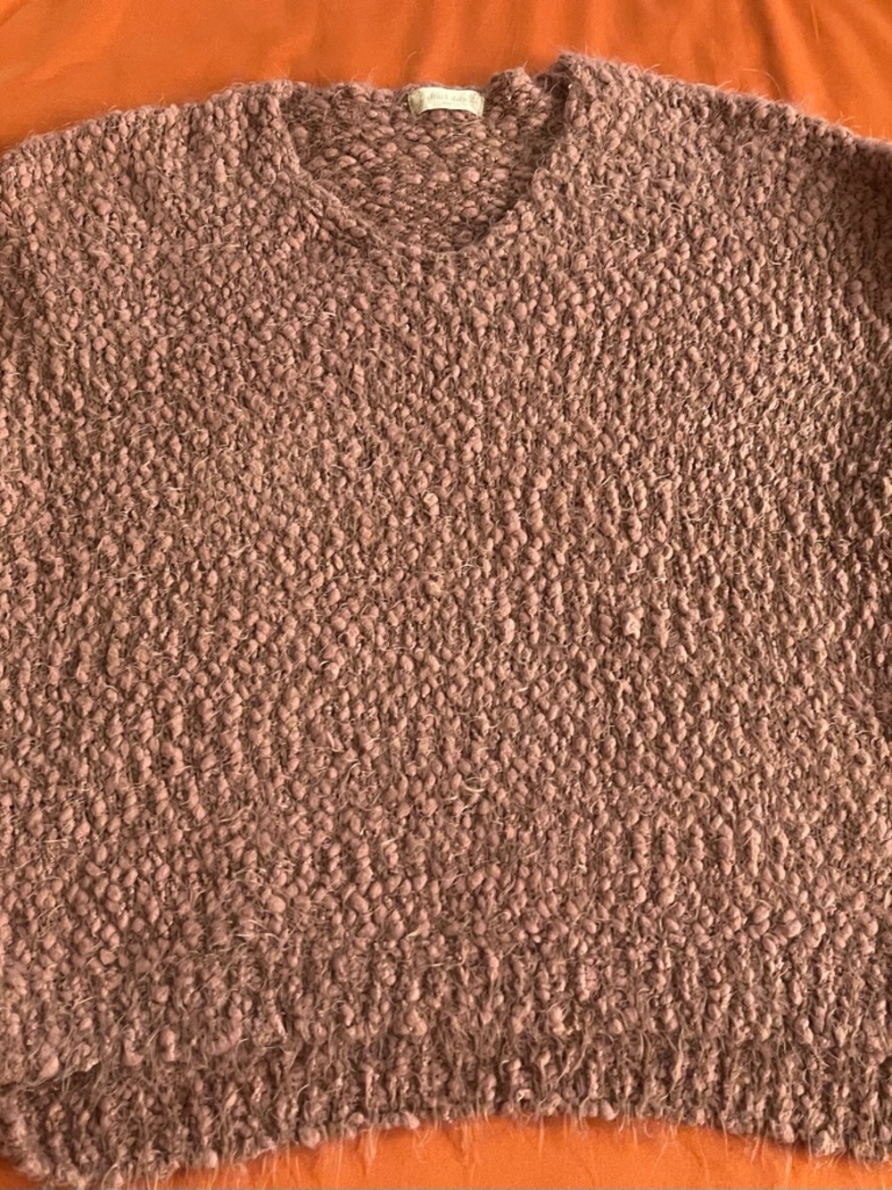 Altar’d State Cozy Textured Mauve Popcorn Knit Sweater